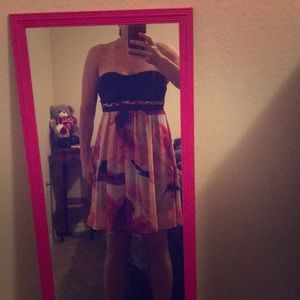 Strapless floral dress